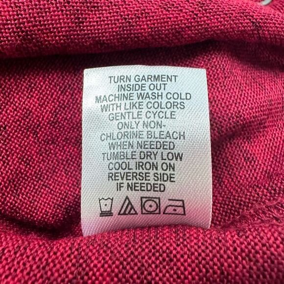 Adrienne Vittadini Womem's L Balloon Sleeve Silver Sparkle Red Cocktail Blouse - Picture 5 of 10